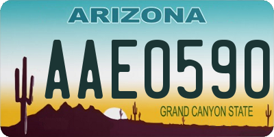 AZ license plate AAE0590