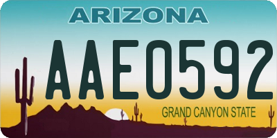 AZ license plate AAE0592