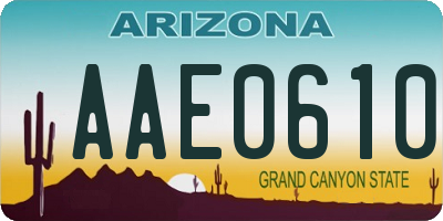 AZ license plate AAE0610