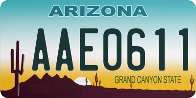 AZ license plate AAE0611