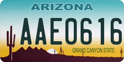 AZ license plate AAE0616