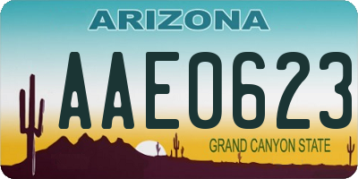 AZ license plate AAE0623