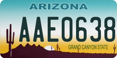 AZ license plate AAE0638