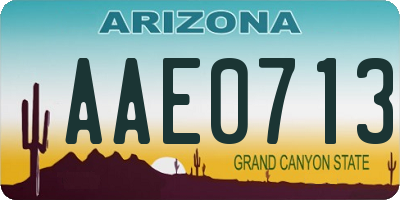 AZ license plate AAE0713