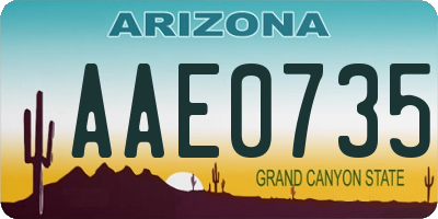 AZ license plate AAE0735