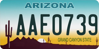 AZ license plate AAE0739