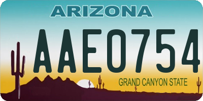 AZ license plate AAE0754