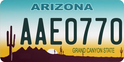 AZ license plate AAE0770