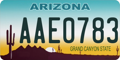 AZ license plate AAE0783