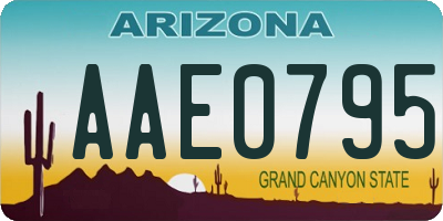 AZ license plate AAE0795