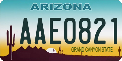 AZ license plate AAE0821