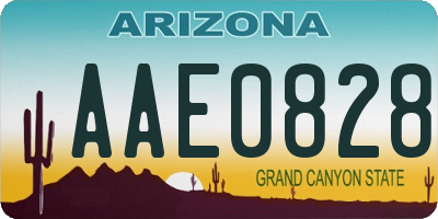 AZ license plate AAE0828