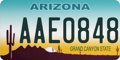 AZ license plate AAE0848