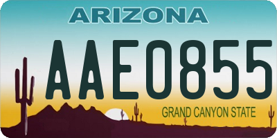 AZ license plate AAE0855