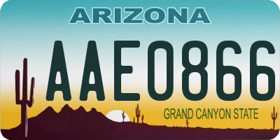 AZ license plate AAE0866