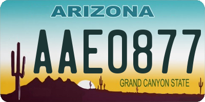 AZ license plate AAE0877
