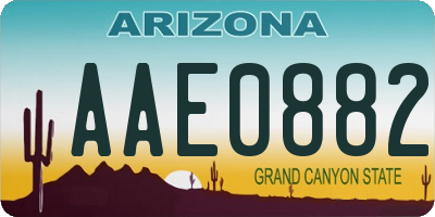 AZ license plate AAE0882