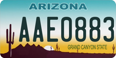 AZ license plate AAE0883