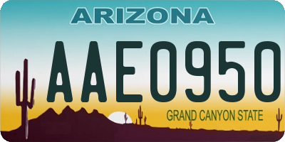 AZ license plate AAE0950