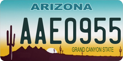 AZ license plate AAE0955
