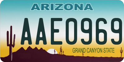 AZ license plate AAE0969