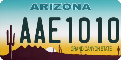 AZ license plate AAE1010