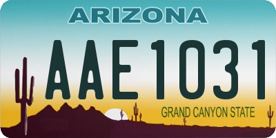 AZ license plate AAE1031