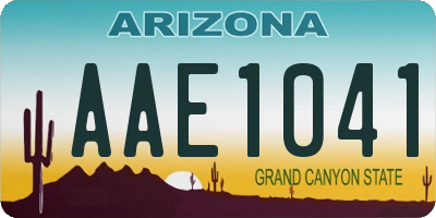 AZ license plate AAE1041