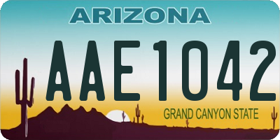 AZ license plate AAE1042