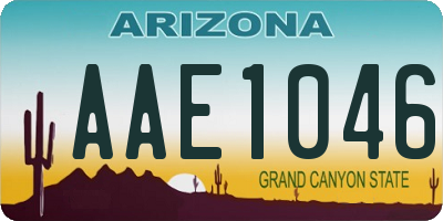 AZ license plate AAE1046