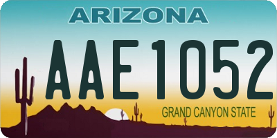 AZ license plate AAE1052