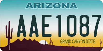 AZ license plate AAE1087