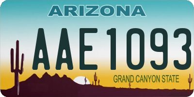 AZ license plate AAE1093