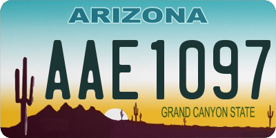 AZ license plate AAE1097
