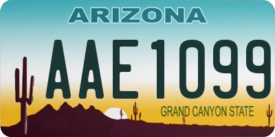 AZ license plate AAE1099