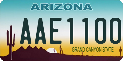 AZ license plate AAE1100