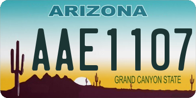 AZ license plate AAE1107