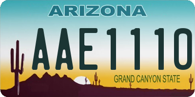 AZ license plate AAE1110