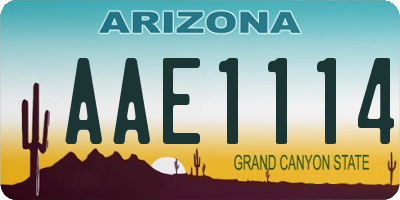 AZ license plate AAE1114