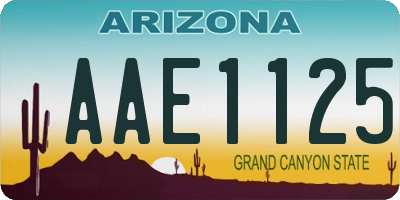 AZ license plate AAE1125
