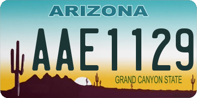 AZ license plate AAE1129