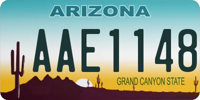AZ license plate AAE1148