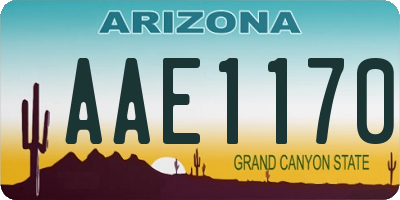 AZ license plate AAE1170