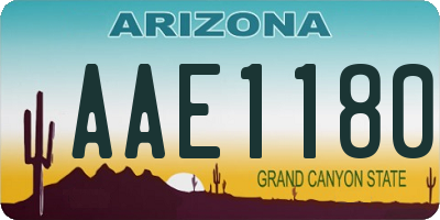 AZ license plate AAE1180