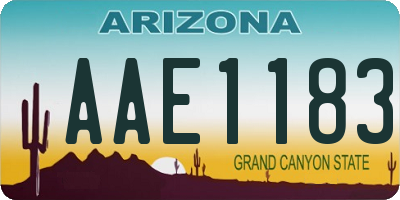 AZ license plate AAE1183