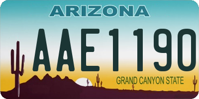 AZ license plate AAE1190