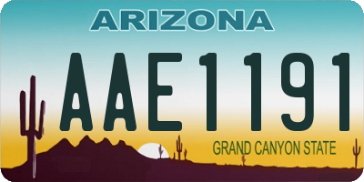 AZ license plate AAE1191
