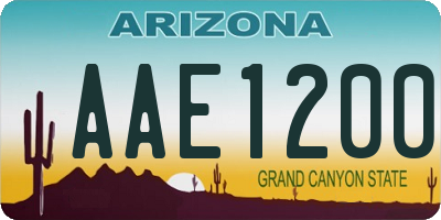 AZ license plate AAE1200