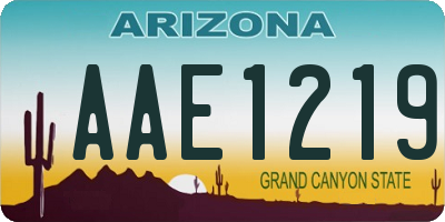 AZ license plate AAE1219