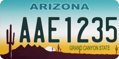 AZ license plate AAE1235